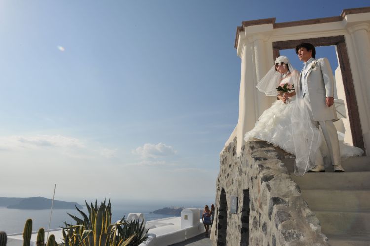 ギリシア　サントリーニ島でWedding