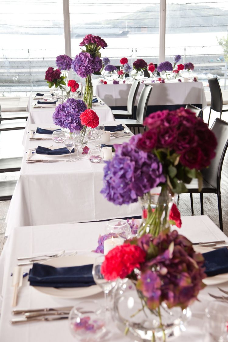 紫陽花の会場装花