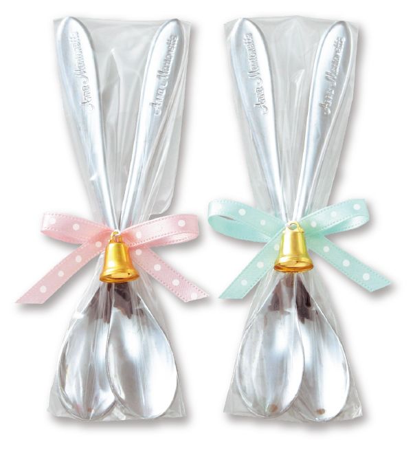 ペアスプーン￥286　：サイズ：20☓58☓120mm：スプーン(長さ：12㎝）2本：材質ステンレス：日本製：2色アソート