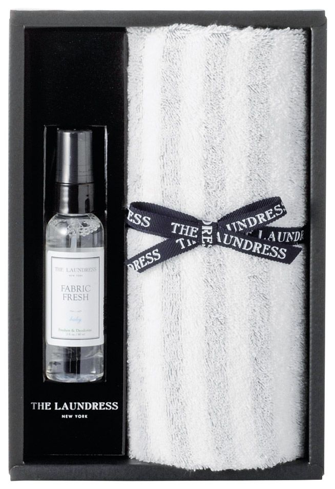 ザ・ランドレス　オーガニックコットンフェイスタオル＆ファブリックケアセット￥3300（税込み）・フェイスタオル80&times;34㎝　ファブリックフレッシュ60ml☓各1