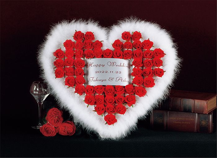 ハートファーレッド55個セット￥25300：サイズ450ｘ630x480mm：ハートクランチ（ストロベリー）2個ｘ55個：単品追加1個￥313