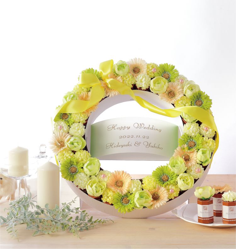 リースガーデン52個セット￥24860（税込み）紅茶クッキー２枚入り☓52個　商品寸法:37☓45☓H41㎝　各種取り合わせ　ガーデン追加1個￥319（税込み）