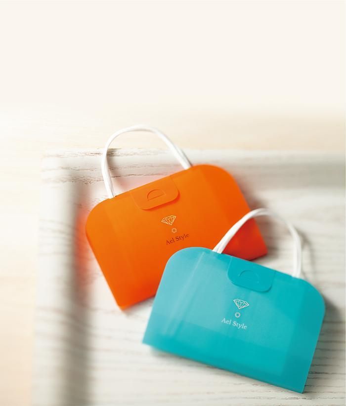 アエルスタイル（エレガントオレンジ・サムシングブルー）￥330：サイズ7&times;145&times;110ｍｍ：抗菌マスクケース&times;1個：材質抗菌ＰＰ：日本製：マスクを2枚別々に収納できます。