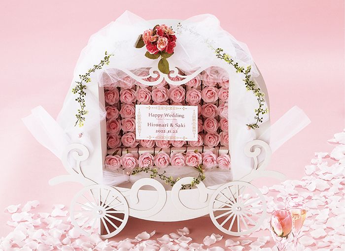 シンデレラストーリー ピンク56個セット27500円：2個入りｘ56個：サイズ250ｘ630ｘ660mm：ハートクランチ（ストロベリー）：単品追加313円