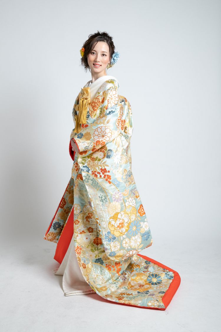 福岡色打掛　和装/水色パステル